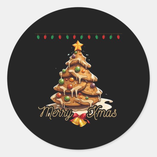 Sticker Rond Gâteau de Noël, joyeux Noël ! (Devant)