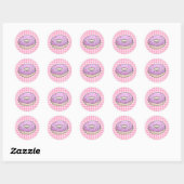 Sticker Rond Gâteau Donut Rose le Plus Sucré (Feuille)