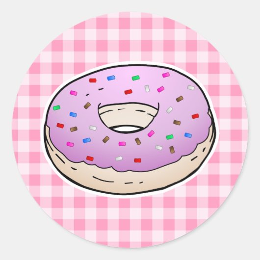 Sticker Rond Gâteau Donut Rose le Plus Sucré (Devant)