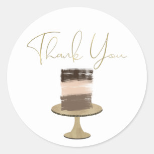 Sticker Rond Gâteau Élégant Moderne 3 Couches