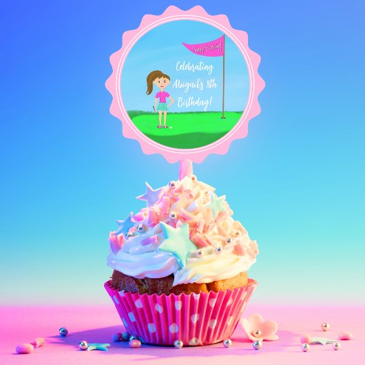 Sticker Rond Gâteau en forme de pop pour une fête d'anniversair