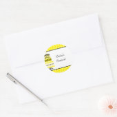 Sticker Rond Gâteau jaune et noir (Enveloppe)