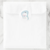 Sticker Rond Gâteau mariage avec bride et topper de chambre (Sac)