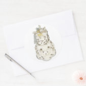 Sticker Rond Gâteau Mariage de perle d'argent (Enveloppe)