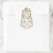 Sticker Rond Gâteau Mariage de perle d'argent (Sac)