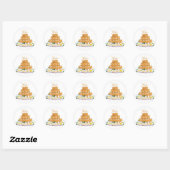Sticker Rond Gâteau Mariage de sable de plage avec fleurs (Feuille)