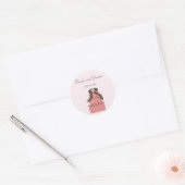 Sticker Rond Gâteau Mariage élégant rose et chocolat (Enveloppe)