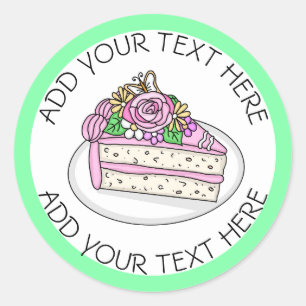 Sticker Rond Gâteau mariage garni de Roses et de fleurs