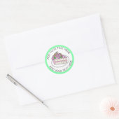 Sticker Rond Gâteau mariage garni de Roses et de fleurs (Enveloppe)