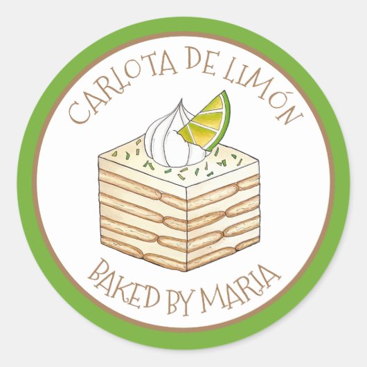 Sticker Rond Gâteau Mexicain Carlota De Limón Cuit Maison (Devant)