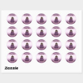 Sticker Rond Gâteau Moderne Violet Merci (Feuille)