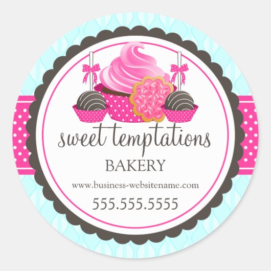 Sticker Rond Gâteau Pops Cuisine Cupcake Boulangerie Boîte Cach (Devant)