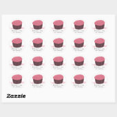 Sticker Rond Gâteau rose avec une phrase mignonne (Feuille)
