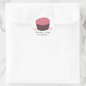 Sticker Rond Gâteau rose avec une phrase mignonne (Sac)