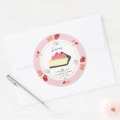 Sticker Rond Gâteau Rose Clair et Fête de Premier Anniversaire  (Enveloppe)