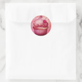 Sticker Rond gâteau rose paisley (Sac)