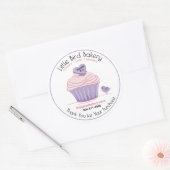 Sticker Rond Gâteau rose personnalisable Merci Boulangerie (Enveloppe)