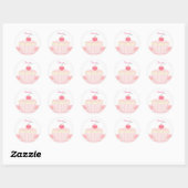 Sticker Rond Gâteau rose sucré (Feuille)
