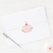 Sticker Rond Gâteau rose sucré (Enveloppe)