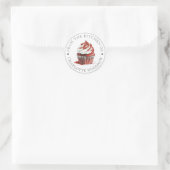 Sticker Rond Gâteau rouge velours glaçé (Sac)
