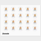 Sticker Rond Gâteau rustique Jack O Lantern Joyeux Halloween (Feuille)