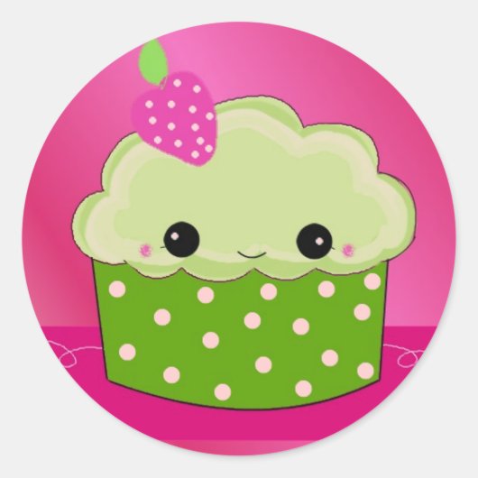 Sticker Rond Gâteau vert (Devant)