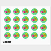 Sticker Rond Gâteaux colorés de macaron français (Feuille)