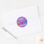 Sticker Rond Gâteaux d'anniversaire colorés (Enveloppe)