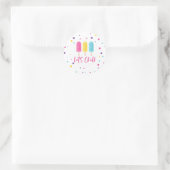 Sticker Rond Gâteaux d'anniversaire Rainbow Pop Let's Chill (Sac)