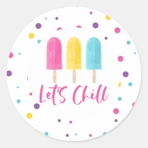 Sticker Rond Gâteaux d'anniversaire Rainbow Pop Let's Chill