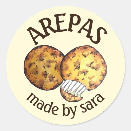 Sticker Rond Gâteaux De Maize Arepas Fabriqués Maison À Base De (Devant)