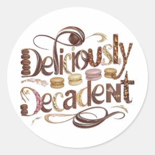 Sticker Rond Gâteaux délicieusement décadents & Design au choco