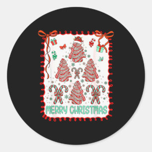 Sticker Rond Gâteaux en forme de sapin de Noël Drôle Debbie Bec