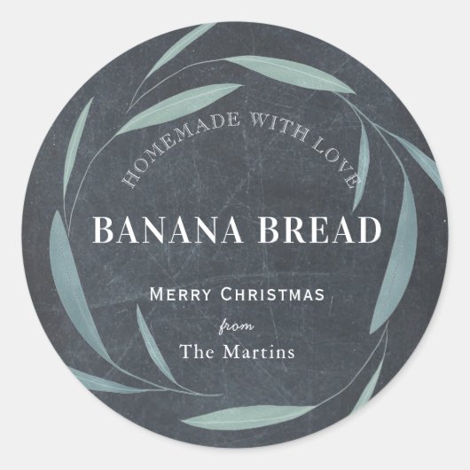 Sticker Rond Gâteaux faits maison Cadeaux verdure Chalkboard va (Devant)