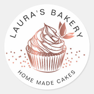 Sticker Rond Gâteaux Sucres Cupcake Accueil Boulangerie Fille V