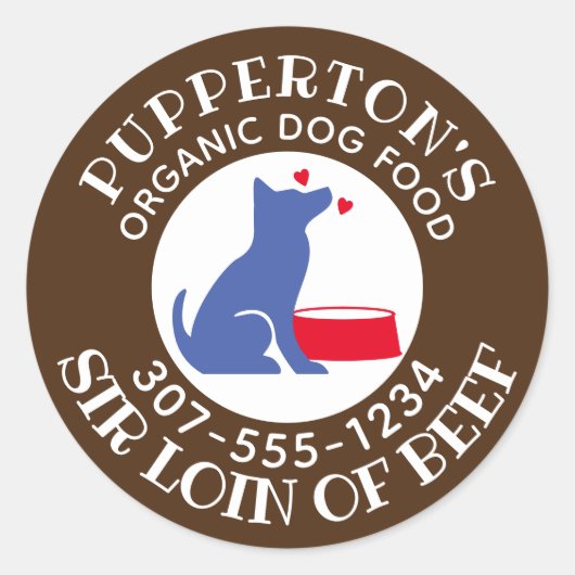 Sticker Rond gâteries faites maison pour chien chef de cuisine (Devant)