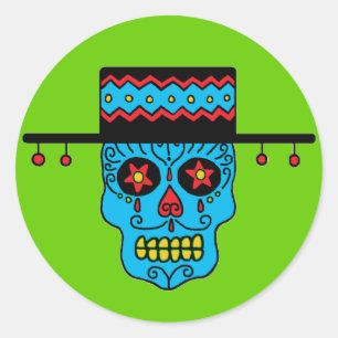 Sticker Rond Gaucho Sugar Crâne