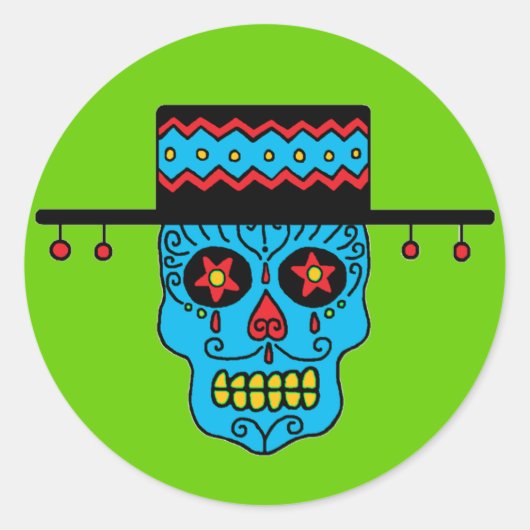 Sticker Rond Gaucho Sugar Crâne (Devant)