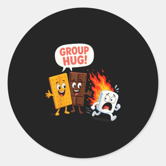 Sticker Rond Gaufre marshmallow drôle  (Devant)