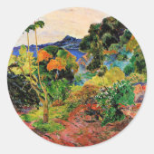 Sticker Rond Gauguin - Paysage Martinique (Devant)