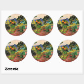 Sticker Rond Gauguin - Paysage Martinique (Feuille)