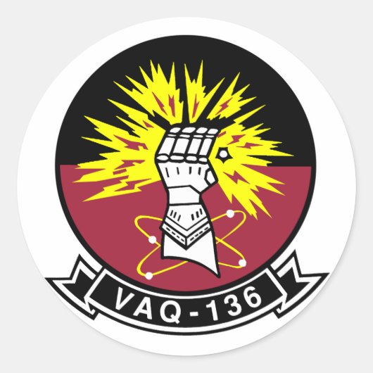 Sticker Rond Gauntlets VAQ-136 (Devant)