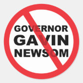 Sticker Rond Gavin Newsom Anti (Devant)