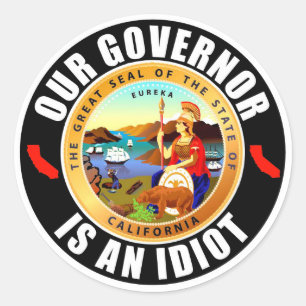 Sticker Rond Gavin Newsom est un idiot