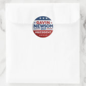 Sticker Rond Gavin Newsom pour le président (Sac)