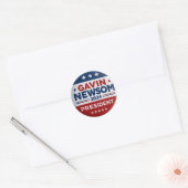 Sticker Rond Gavin Newsom pour le président (Enveloppe)