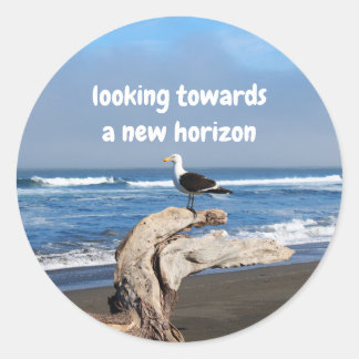 Sticker Rond Gaviota frente al mar