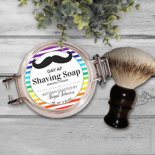 Sticker Rond Gay AF LGBTQ Artisan Savon de rasage artisanal