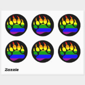 STICKER ROND GAY BEAR FIDE RAINBOW BEAR PAW NOIR (Feuille)