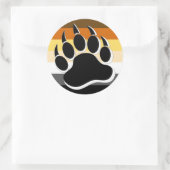 Sticker Rond Gay Bear griffe B&W 3D, effet Bear Pride Colonnes (Sac)